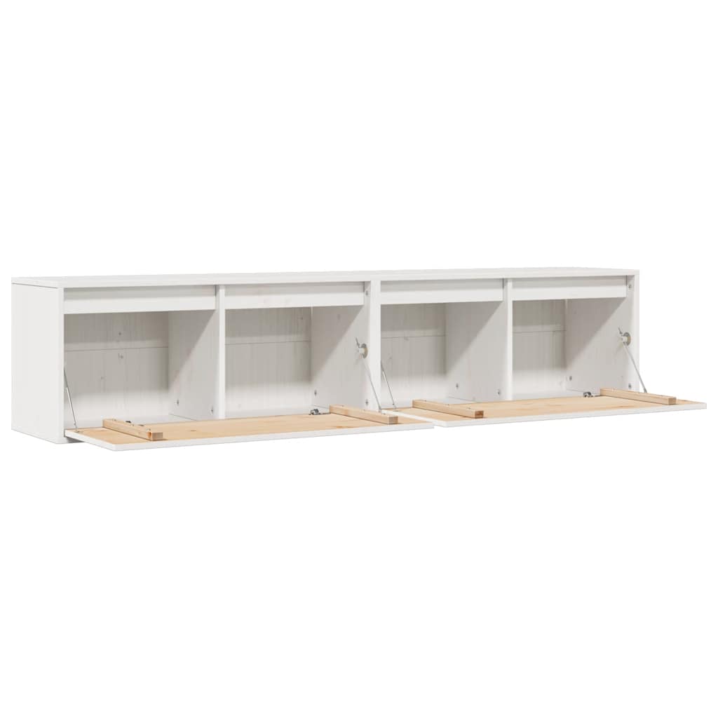 vægskabe 2 stk. 80x30x35 cm massivt fyrretræ hvid
