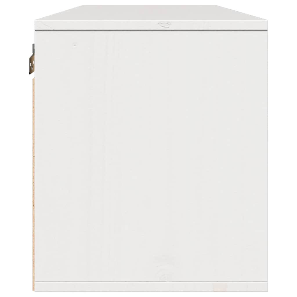 vægskab 100x30x35 cm massivt fyrretræ hvid