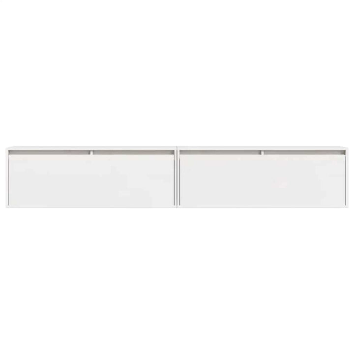 vægskabe 2 stk. 100x30x35 cm massivt fyrretræ hvid