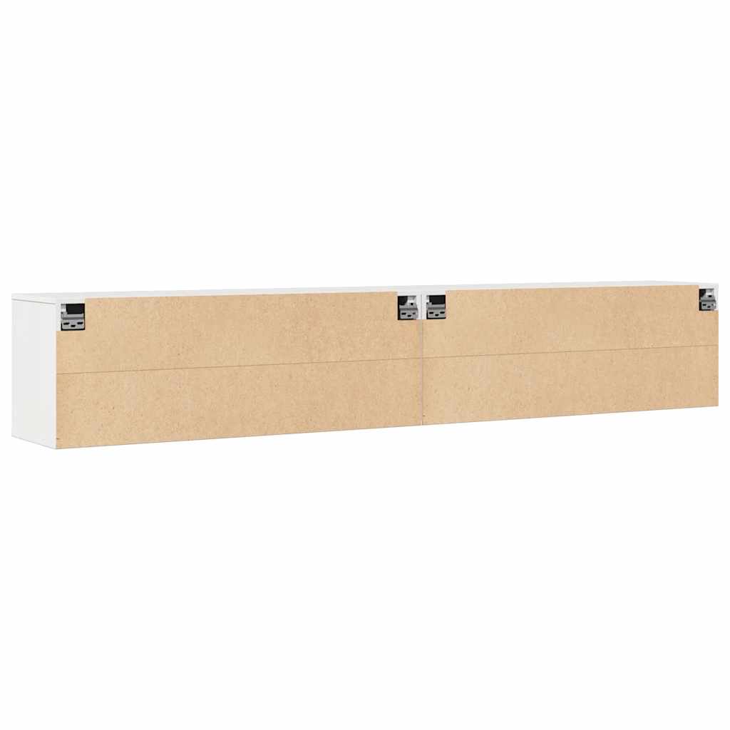 vægskabe 2 stk. 100x30x35 cm massivt fyrretræ hvid