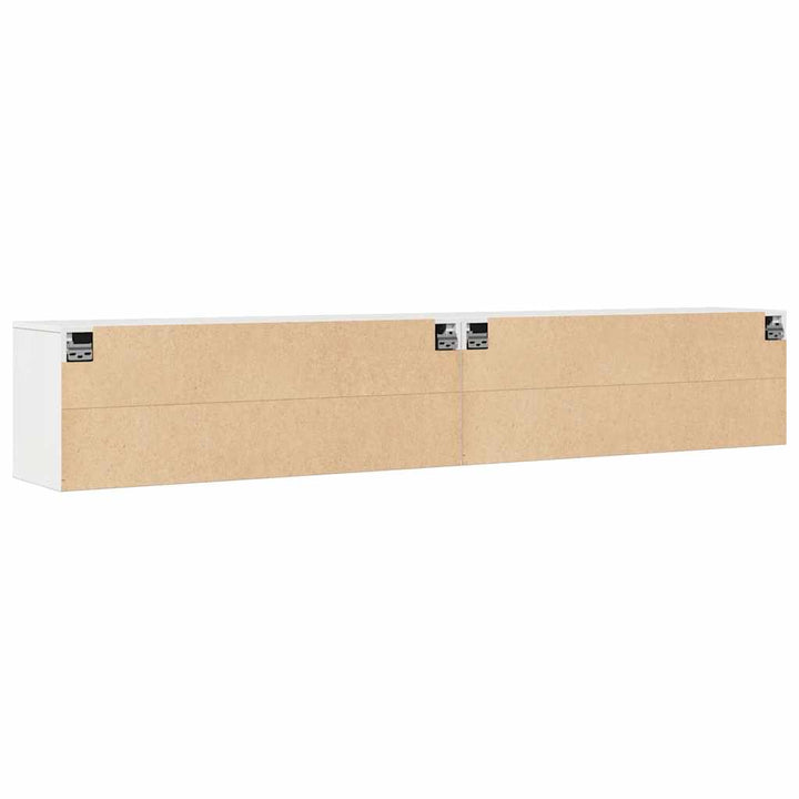 vægskabe 2 stk. 100x30x35 cm massivt fyrretræ hvid