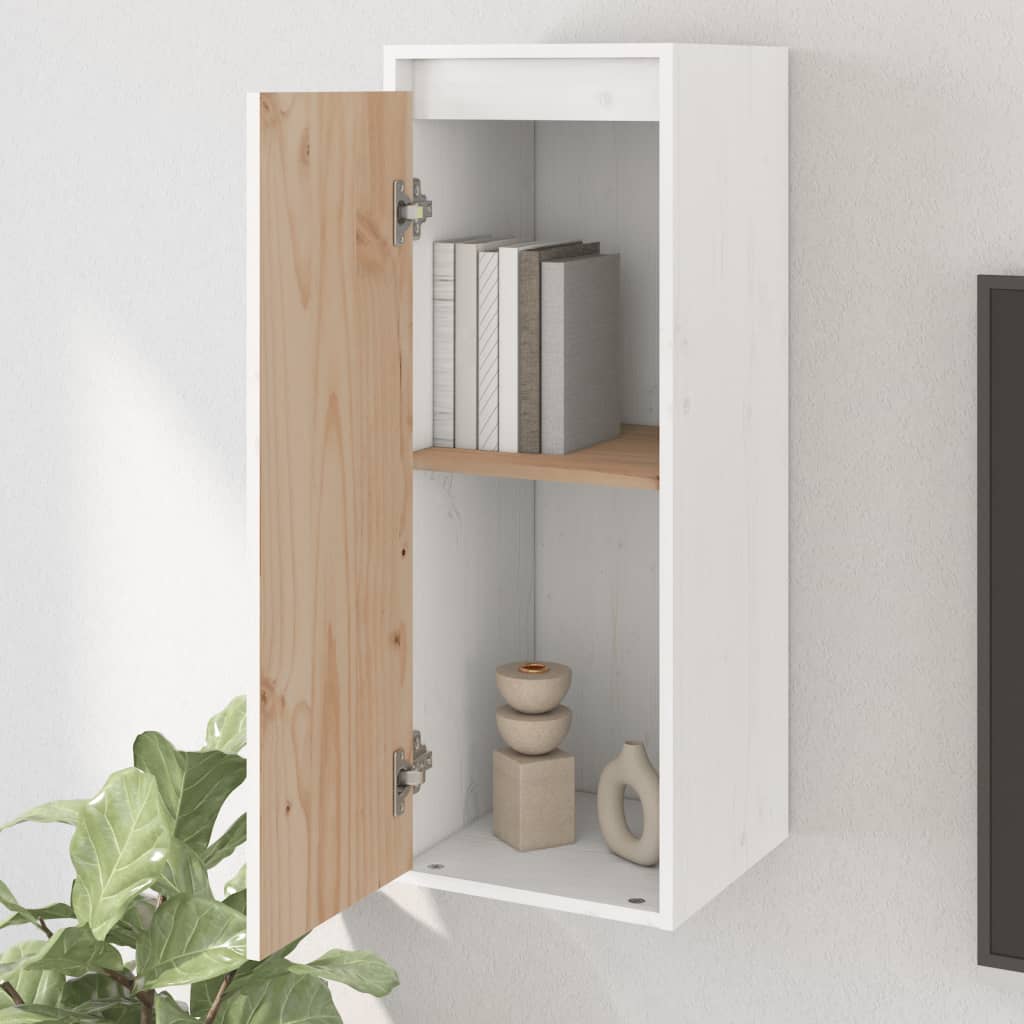vægskab 30x30x80 cm massivt fyrretræ hvid