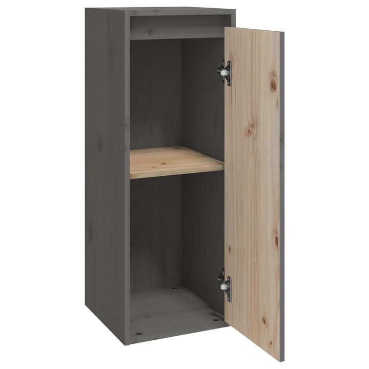 vægskab 30x30x80 cm massivt fyrretræ grå