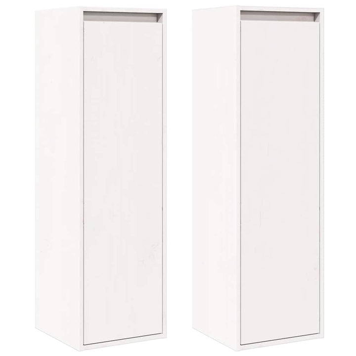 vægskabe 2 stk. 30x30x100 cm massivt fyrretræ hvid