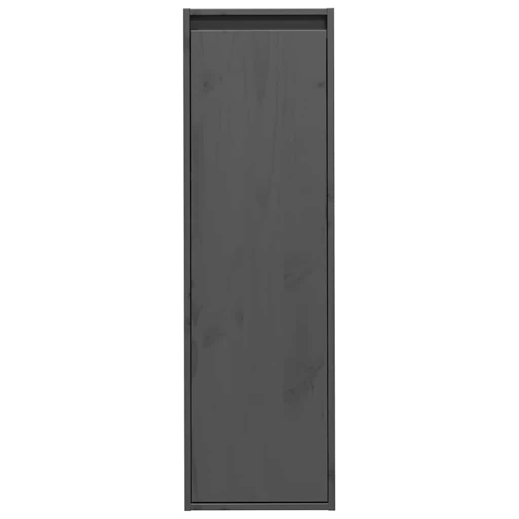 vægskabe 2 stk. 30x30x100 cm massivt fyrretræ grå