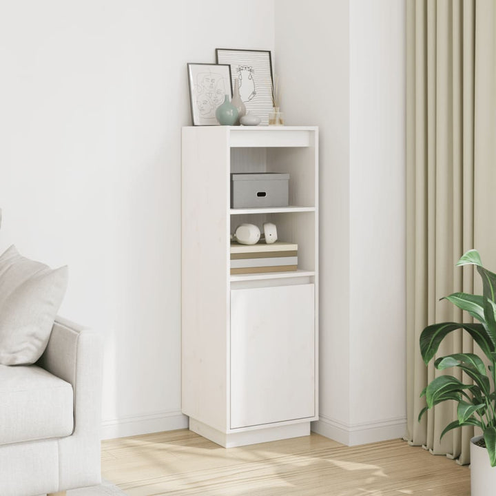 højskab 37x34x110 cm massivt fyrretræ hvid