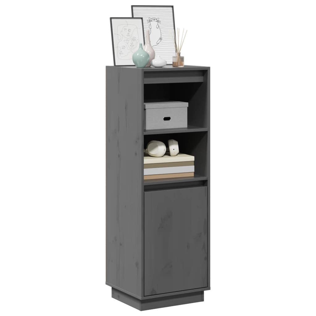 skænk 37x34x110 cm massivt fyrretræ grå