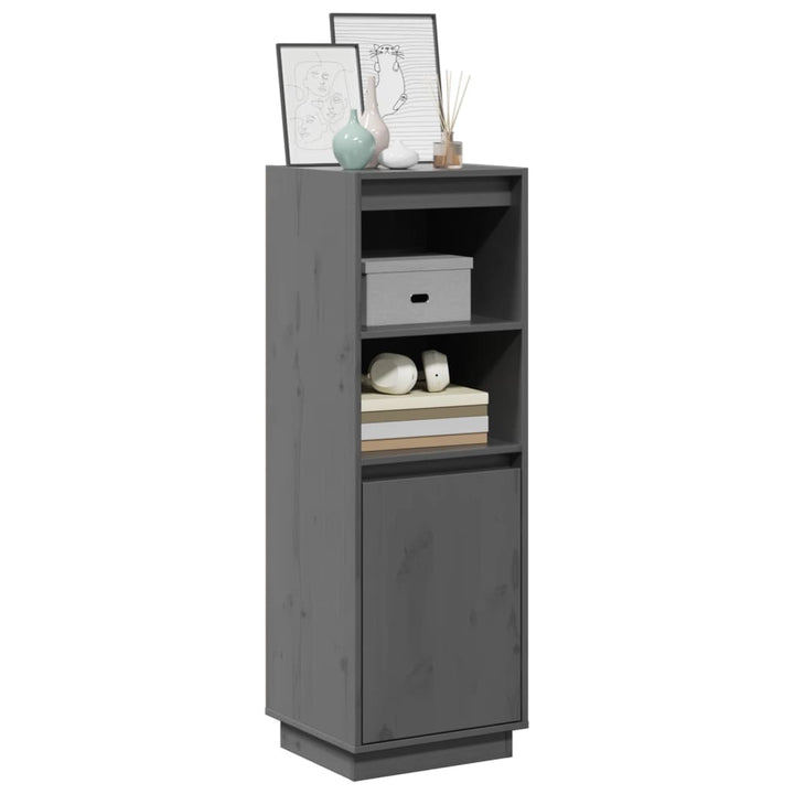 skænk 37x34x110 cm massivt fyrretræ grå