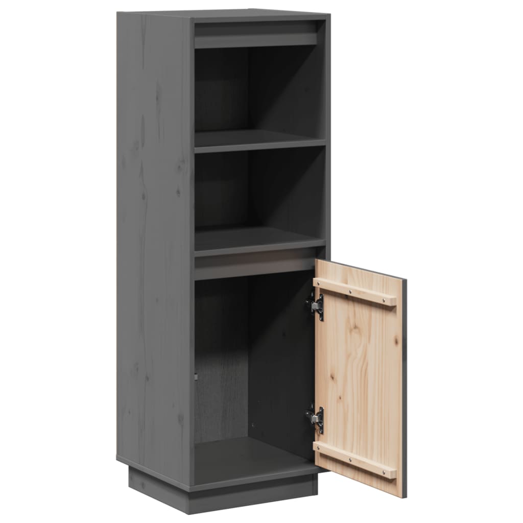 skænk 37x34x110 cm massivt fyrretræ grå