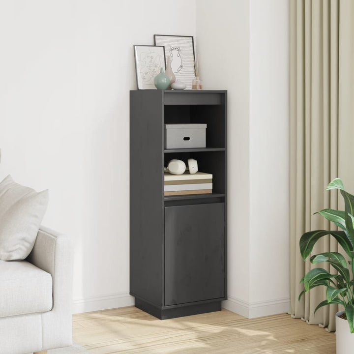 skænk 37x34x110 cm massivt fyrretræ grå