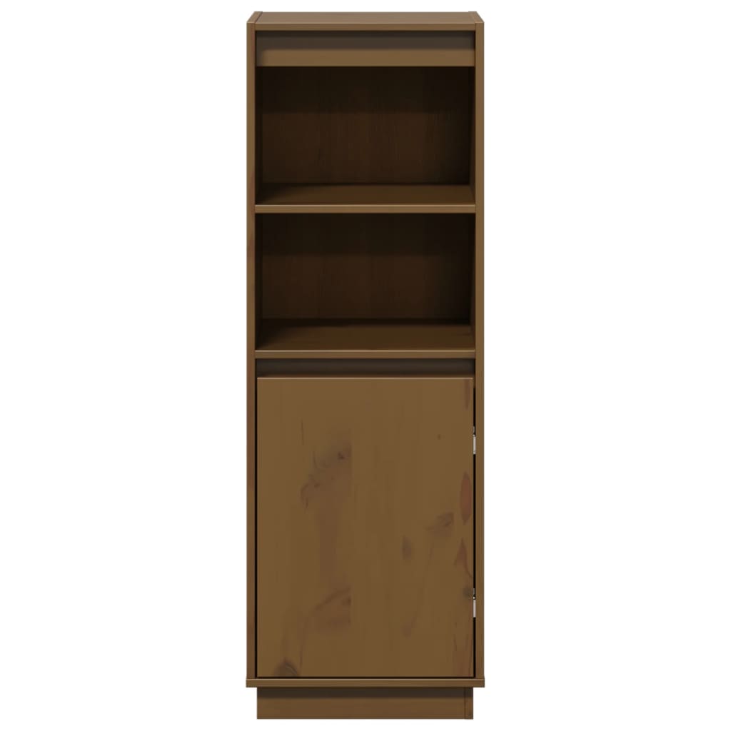 skænk 37x34x110 cm massivt fyrretræ gyldenbrun