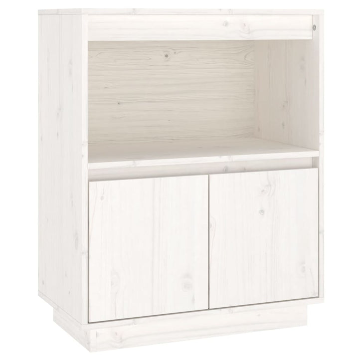 skænk 60x34x75 cm massivt fyrretræ hvid