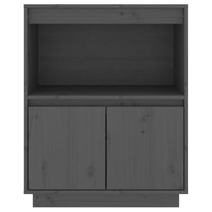 skænk 60x34x75 cm massivt fyrretræ grå