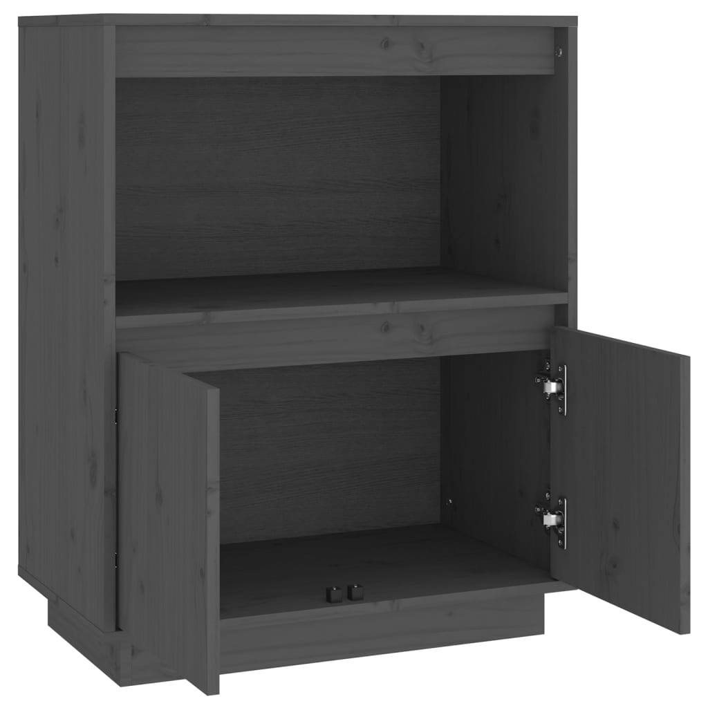 skænk 60x34x75 cm massivt fyrretræ grå