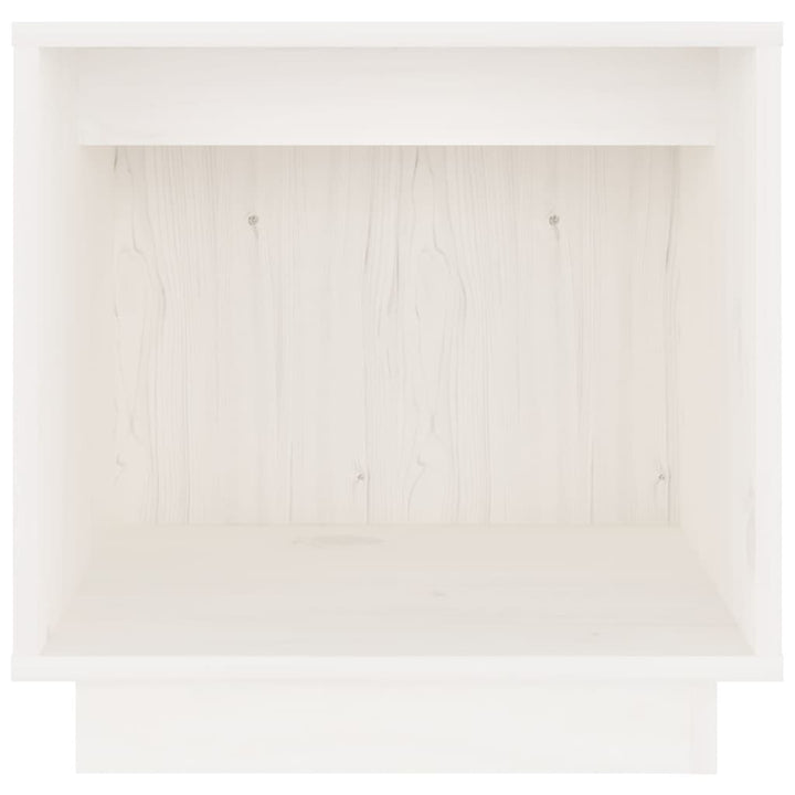 sengebord 40x30x40 cm massivt fyrretræ hvid