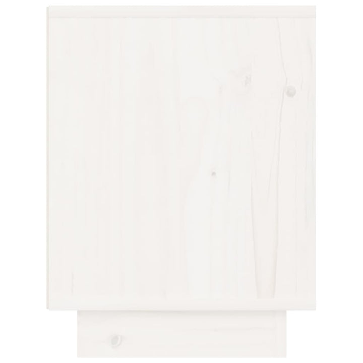 sengebord 40x30x40 cm massivt fyrretræ hvid