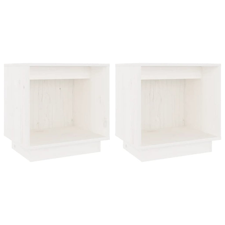sengeborde 2 stk. 40x30x40 cm massivt fyrretræ hvid