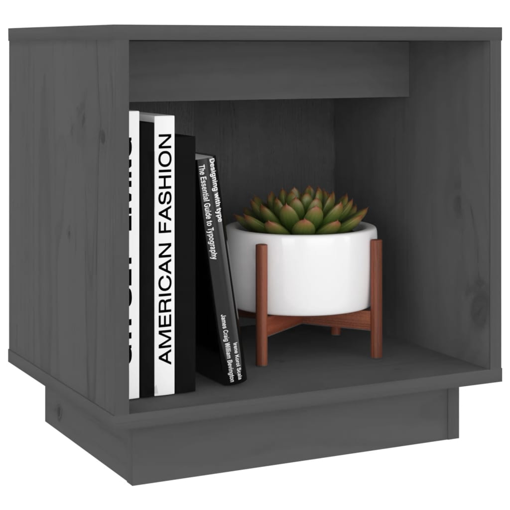 sengeborde 2 stk. 40x30x40 cm massivt fyrretræ sort