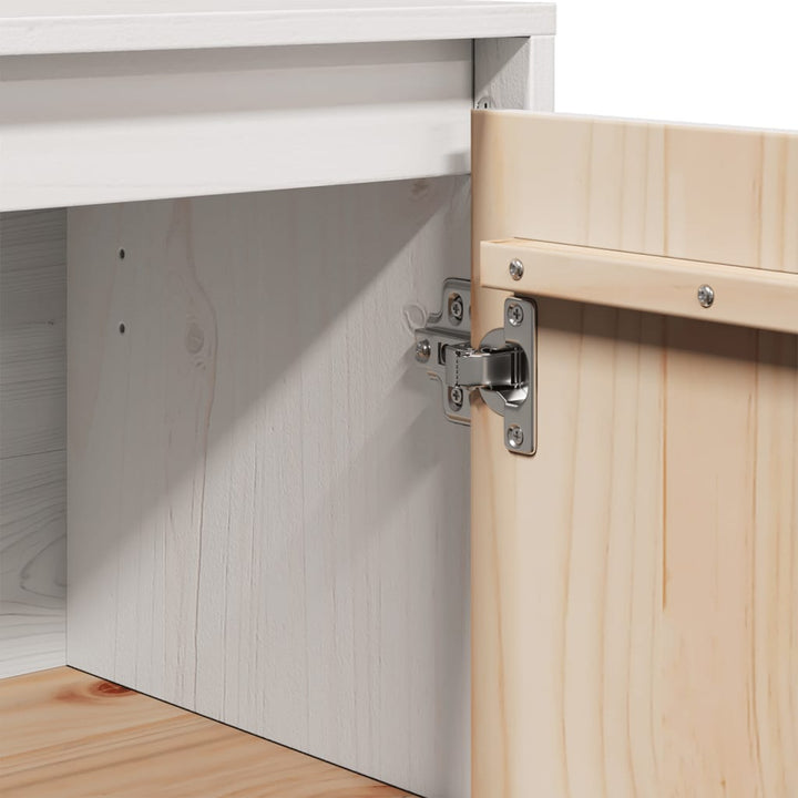 skænk 60x34x75 cm massivt fyrretræ hvid