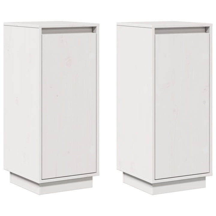 skænke 2 stk. 31,5x34x75 cm massivt fyrretræ hvid