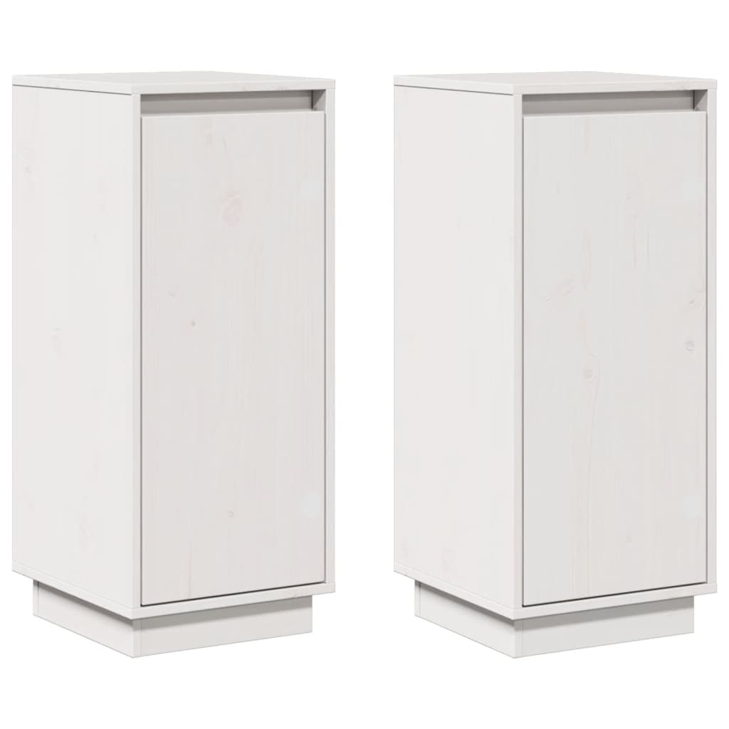skænke 2 stk. 31,5x34x75 cm massivt fyrretræ hvid