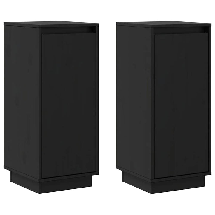 skænke 2 stk. 31,5x34x75 cm massivt fyrretræ sort
