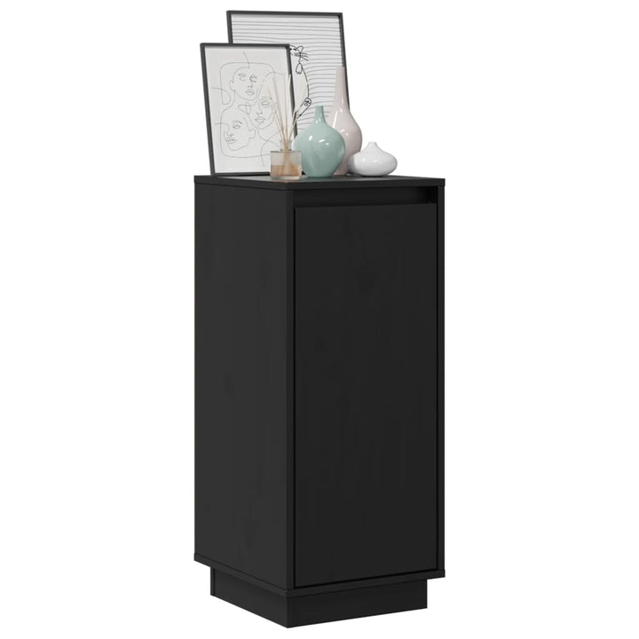 skænke 2 stk. 31,5x34x75 cm massivt fyrretræ sort
