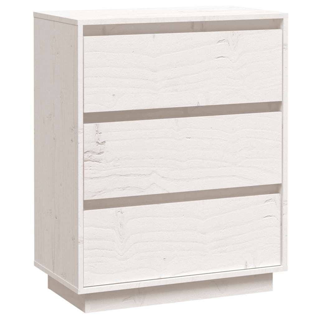 skænk 60x34x75 cm massivt fyrretræ hvid
