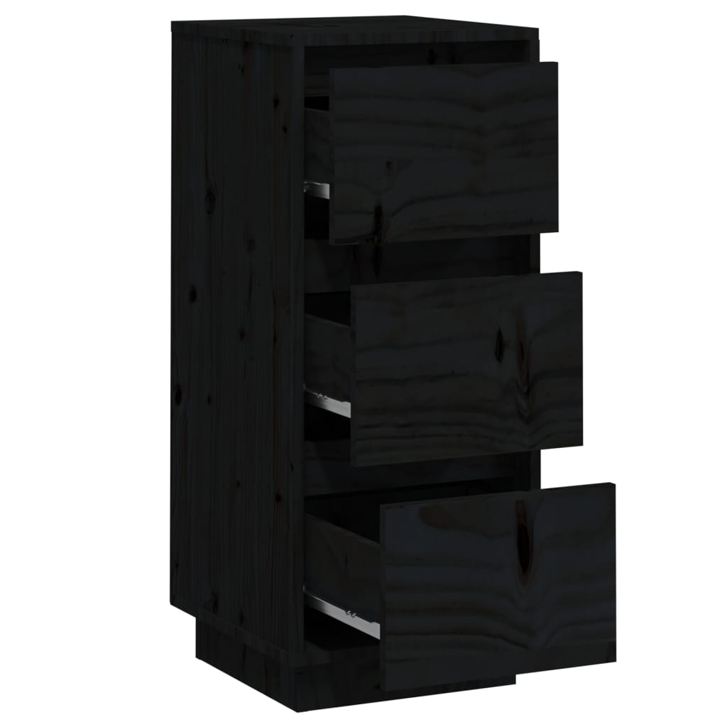 skænke 2 stk. 32x34x75 cm massivt fyrretræ sort