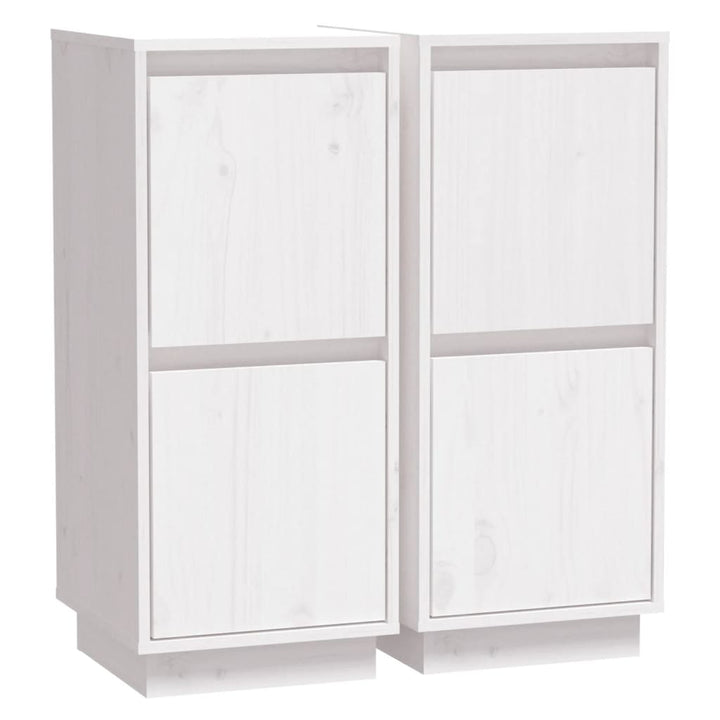 skænke 2 stk. 31,5x34x75 cm massivt fyrretræ hvid