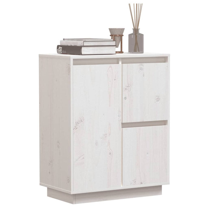 skænk 60x34x75 cm massivt fyrretræ hvid