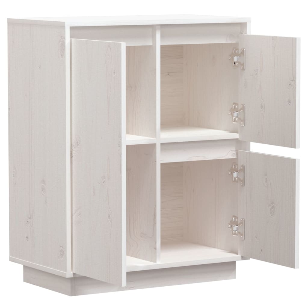 skænk 60x34x75 cm massivt fyrretræ hvid