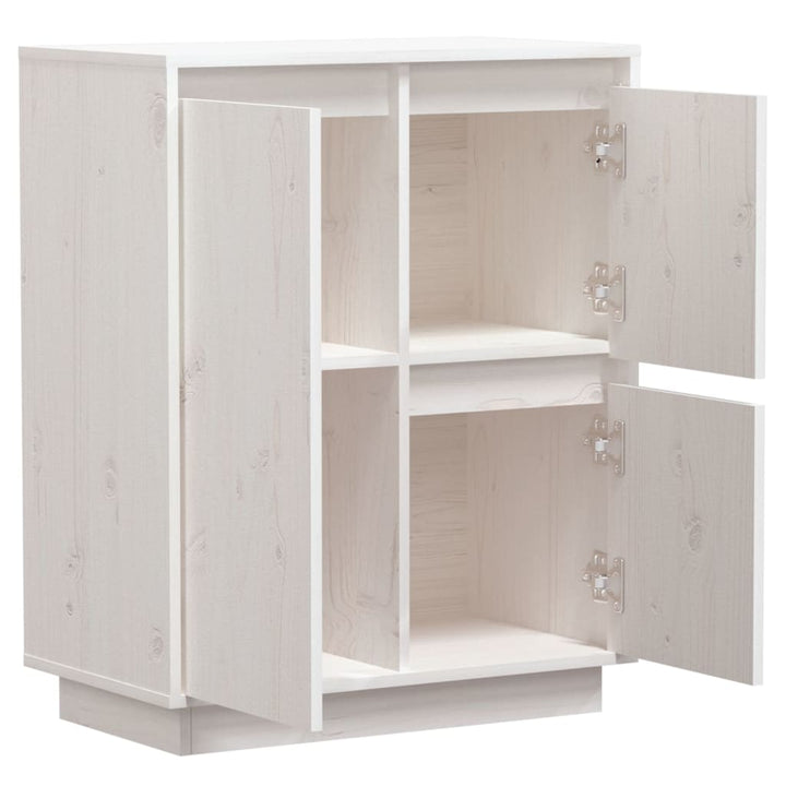 skænk 60x34x75 cm massivt fyrretræ hvid