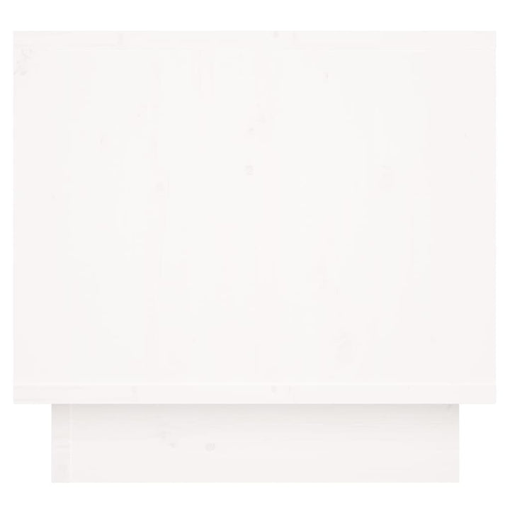 sengebord 35x34x32 cm massivt fyrretræ hvid