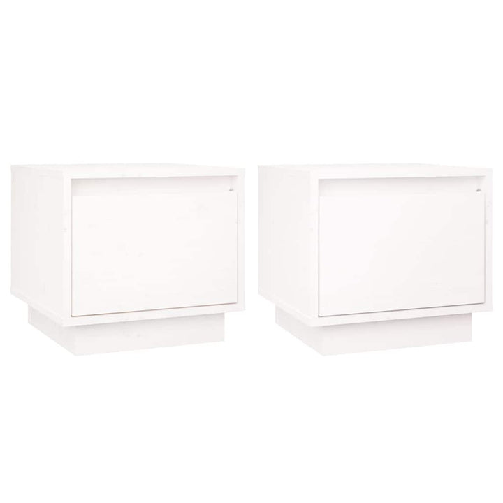 sengeborde 2 stk. 35x34x32 cm massivt fyrretræ hvid