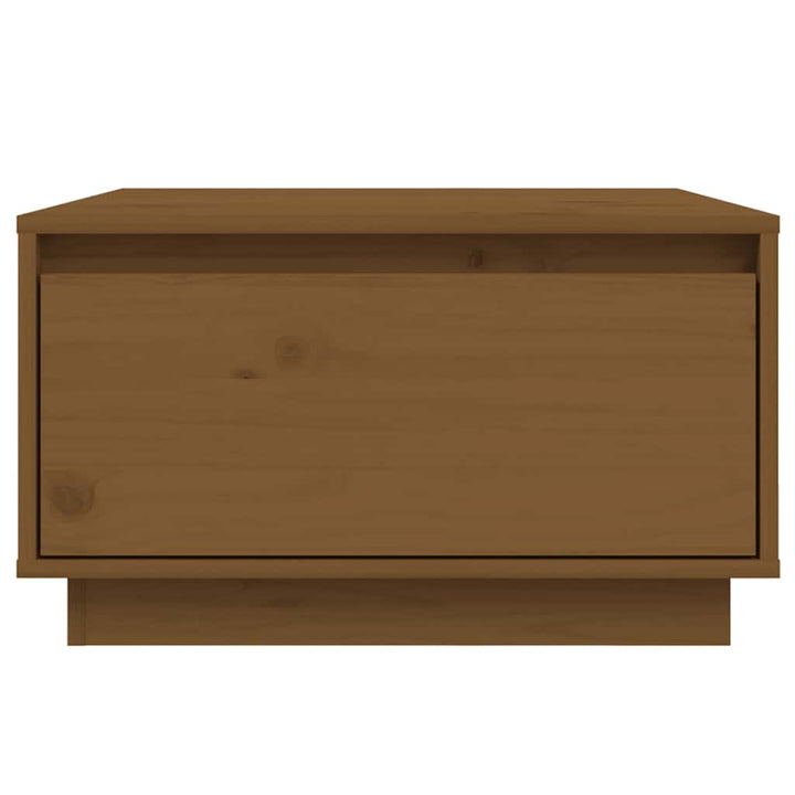 sofabord 55x56x32 cm massivt fyrretræ gyldenbrun