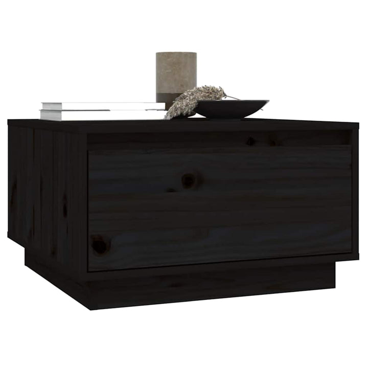 sofabord 55x56x32 cm massivt fyrretræ sort