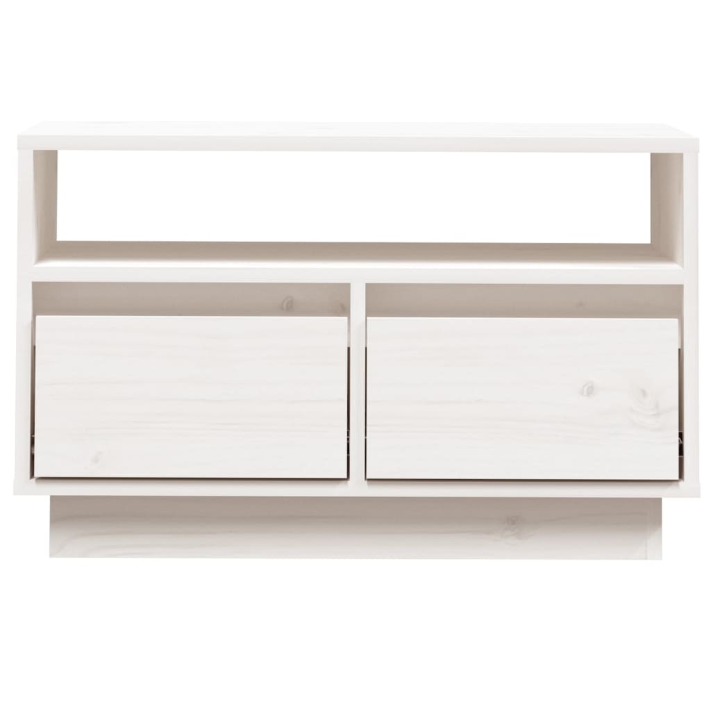 tv-bord 60x35x37 cm massivt fyrretræ hvid