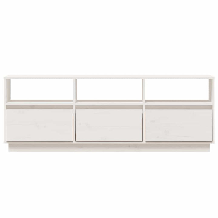 tv-bord 140x37x50 cm massivt fyrretræ hvid