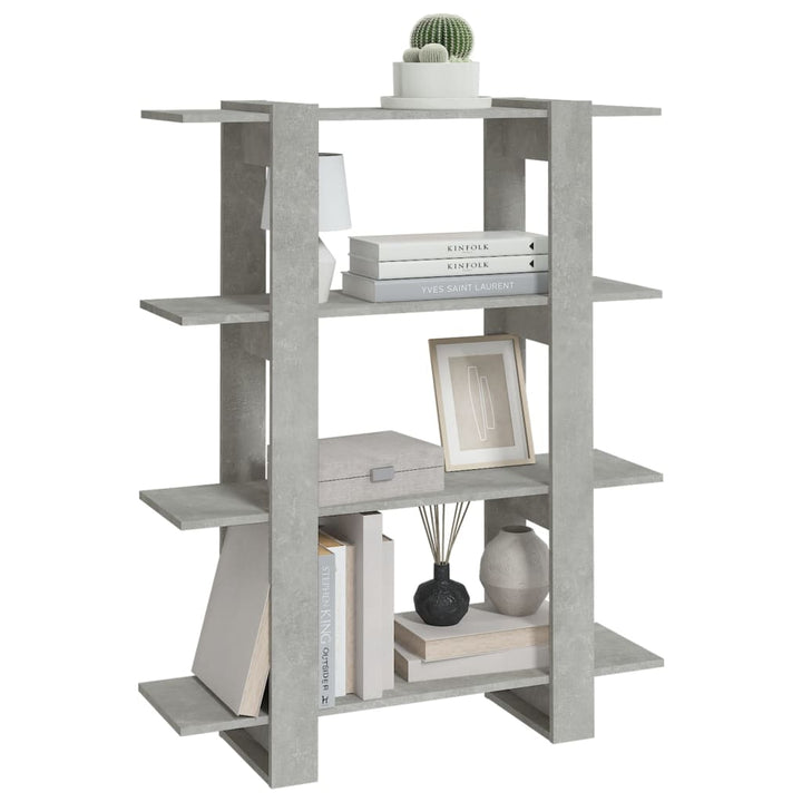bogreol/rumdeler 100x30x123,5 cm betongrå