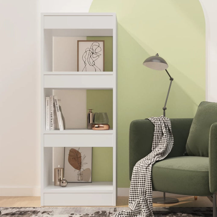 bogreol/rumdeler 40x30x103 cm konstrueret træ hvid