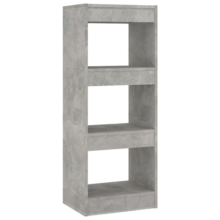 bogreol/rumdeler 40x30x103 cm konstrueret træ betongrå