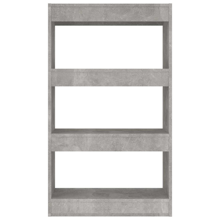 bogreol/rumdeler 60x30x103 cm konstrueret træ betongrå
