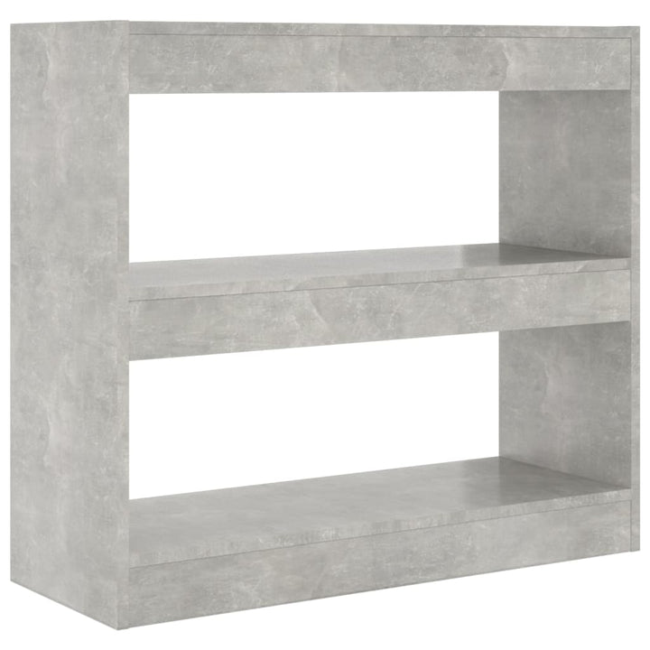 bogreol/rumdeler 80x30x72 cm betongrå