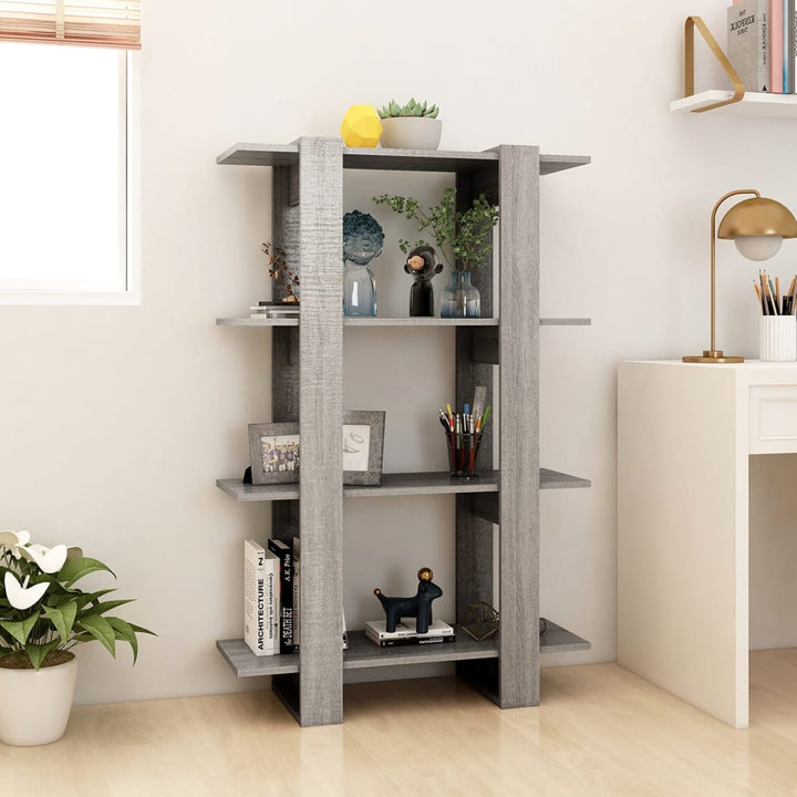 bogreol/rumdeler 80x30x123,5 cm grå sonoma-eg