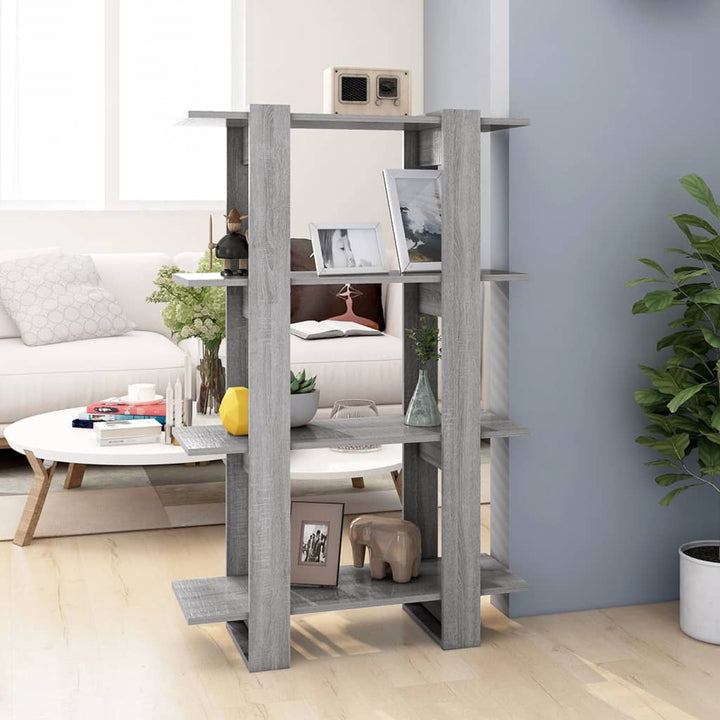 bogreol/rumdeler 80x30x123,5 cm grå sonoma-eg