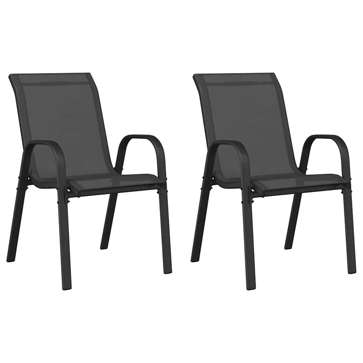 stabelbare havestole 2 stk. textilene sort