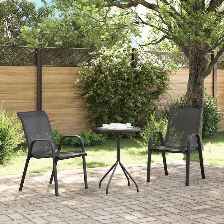 stabelbare havestole 2 stk. textilene sort