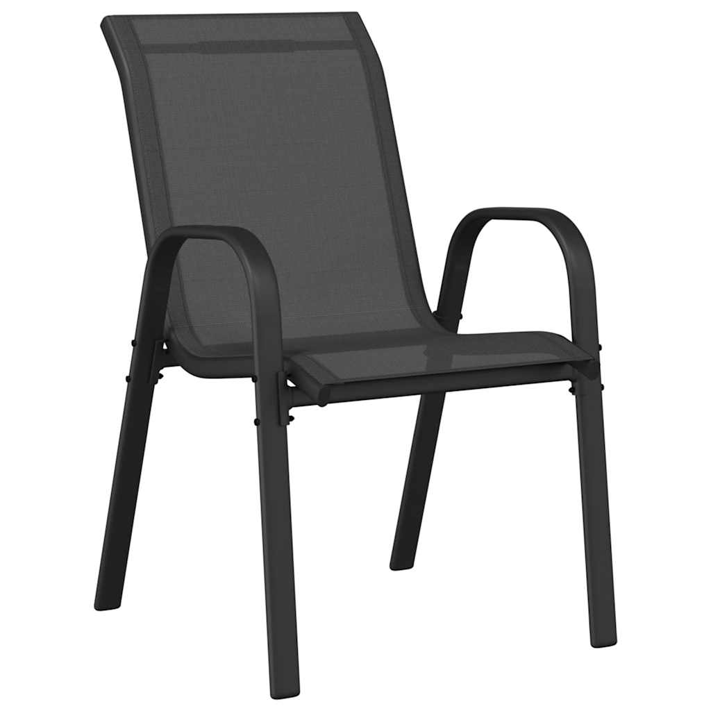 stabelbare havestole 2 stk. textilene sort