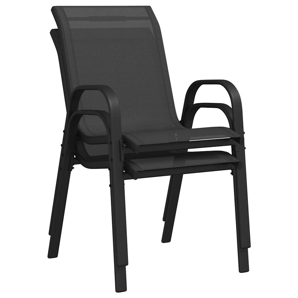stabelbare havestole 2 stk. textilene sort